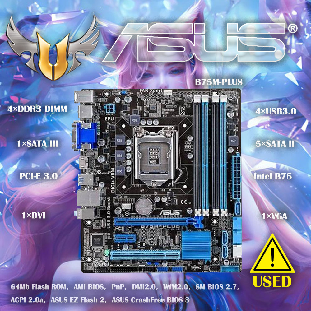 X870E Atx Motherboard - Asus B75M-PLUS 오리지널 데스크탑 마더보드, 인텔