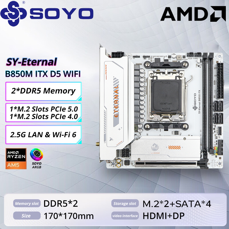 X870E Atx Motherboard - SOYO B850M ARGB 마더보드 WIFI6 미니-ITX