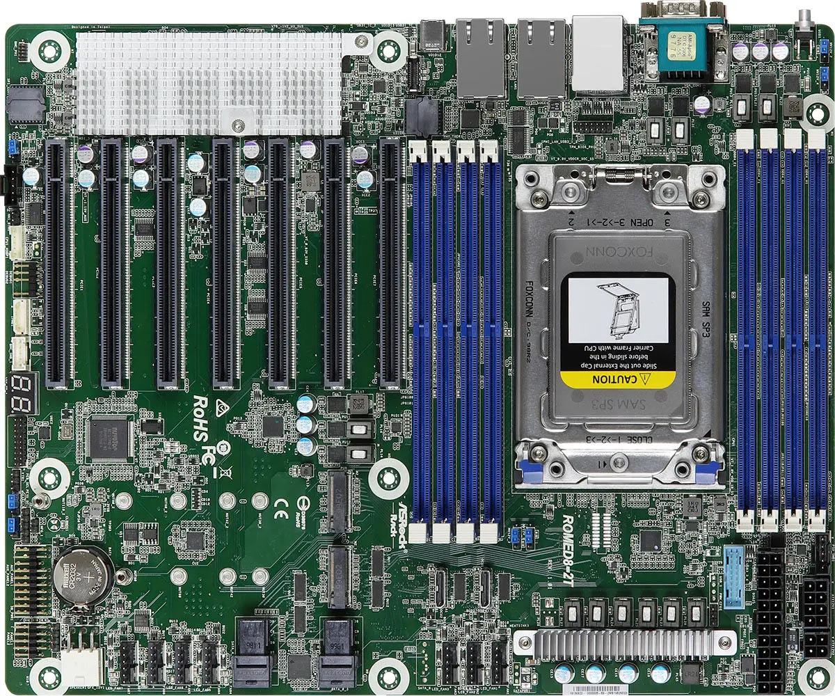 오리지널 ASRock Rack ROMED8-2T AMD - Dual Socket Sp3 Epyc Motherboard 리뷰 및 가격